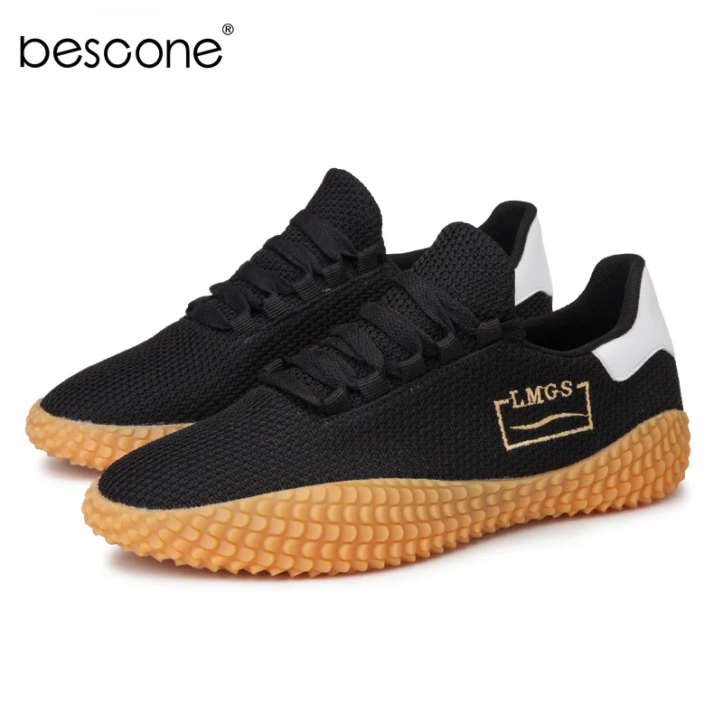 BESCONE/мужские спортивные дышащие кроссовки для бега Цвет черный красный серый