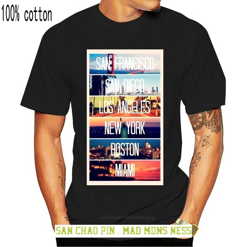 

San Francisco Diego Los Angeles New York Miami 2020 Man'S Op Neck Designer Adults Casual Tee Shirt Nerd T Shirts