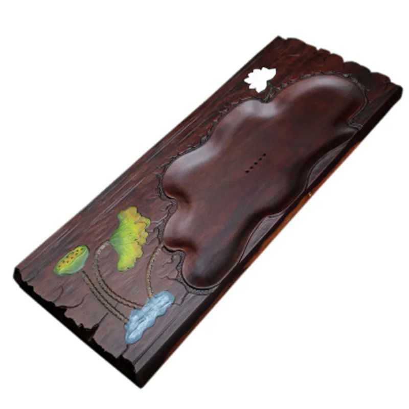 Ручная роспись чайный поднос из черного дерева цельная деревянная бревна доска