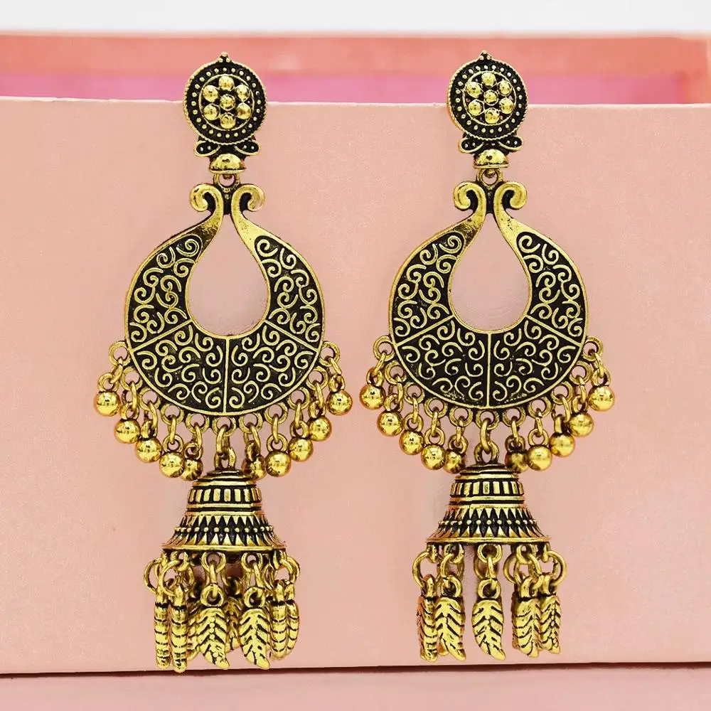 Индийские серьги Jhumka 2019 новые длинные подвески с колокольчиками для женщин