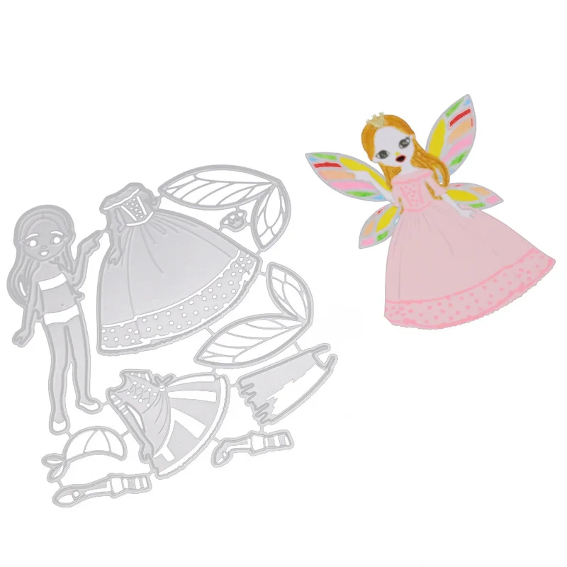 2020 металлические Вырубные штампы с ангелом для девочек украшение платья