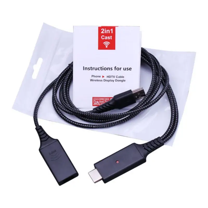 USB Женский Беспроводной Wi-Fi 2 в 1 HDTV HDMI кабель дисплей ключ видео адаптер для iPhone