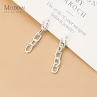 Женские Геометрические висячие серьги Modian, Изящные Ювелирные украшения из серебра 925 пробы с цепочкой-интерлоком в простом дизайне, 2020 год