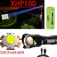 new xhp100 1cm wick powerful led flashlight torch xhp90 tactical flashlight usb rechargeable flash light 18650 xhp70 led lantern