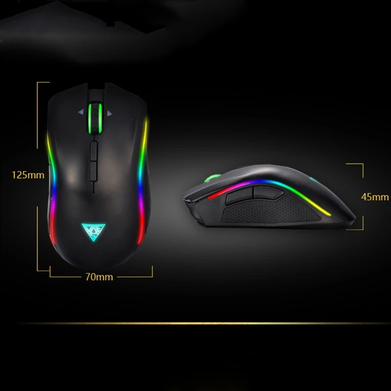 

RGB Gaming Mouse 4000 DPI 7 Buttons USB Wired Mice for PC Laptop Gamer Computer