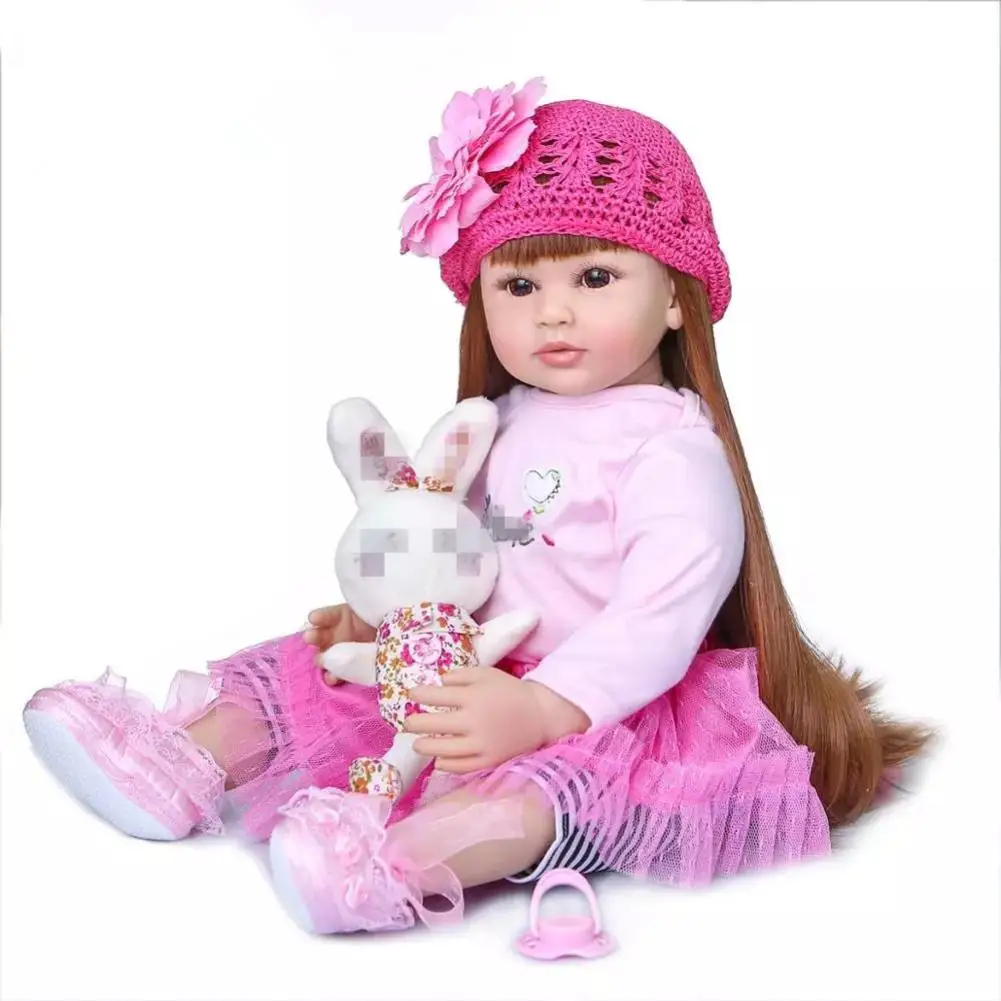 60 см Reborn Baby кукла силиконовый детское платье Принцесса с игрушка для детей