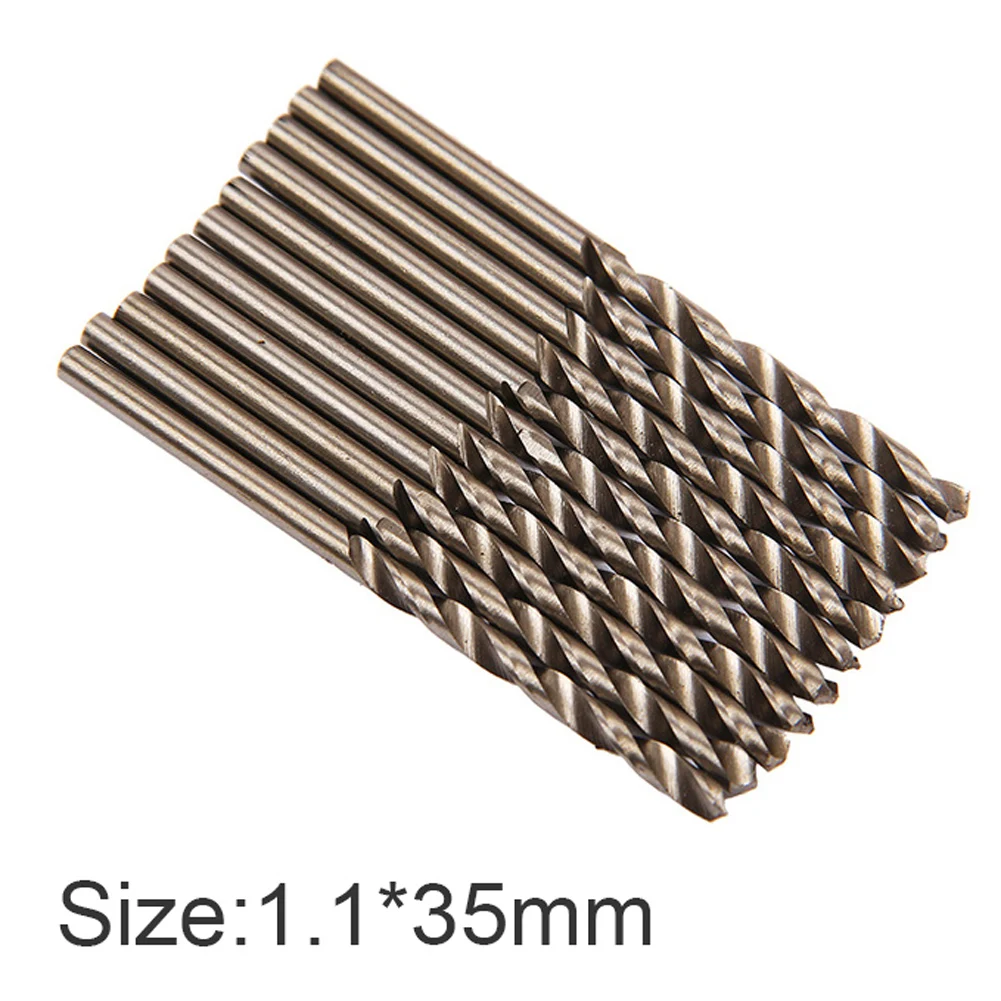 

1 Pack of 10 Twist Drill Bit 10pcs HSS Straight Shank Twist Drill Bit Set High Speed Steel Drill Bits 1.1mm 1.3mm for woodwork