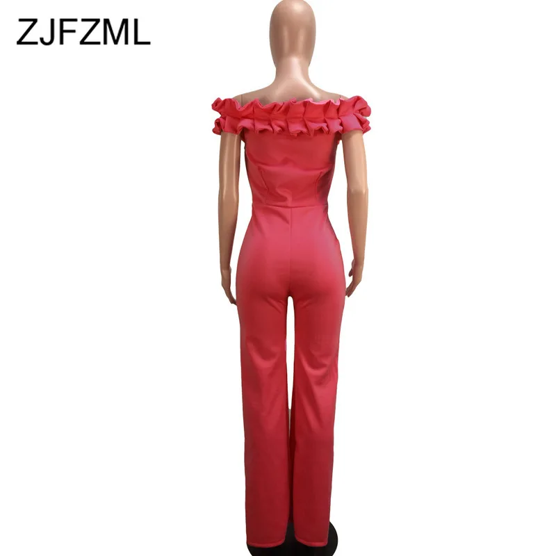 Со складками с открытыми плечами сексуальный комбинезон для вечеринки женский