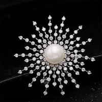 fashion cubic zirconia gypsophila brooches pins for women men delicate starry rhinestone pin shirts suits brooch wedding jewelry