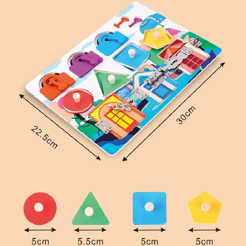 

Early Education Of Montessori Children's Toys Montessori Lock Box Three Types Of Locks Environmentally Friendly Wood Souptoys