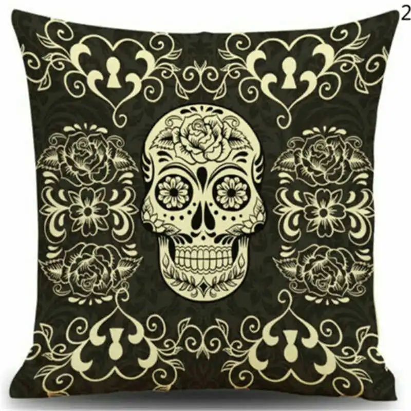 Чехол накладка с принтом призрака черепа цветов диванная подушка чехол для офиса