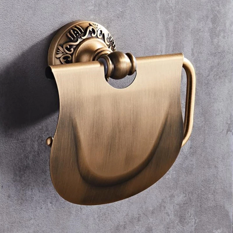 

Bathroom Space Aluminum Paper Towel Holder Antique Brushed Roll Tissue Box Bathroom Toilet Paper Holder Toilet Paper Tray