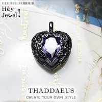 pendant purple winged heart2019 brand 925 sterling silver glam jewelry europe bijoux necklace accessorie gift for soul woman