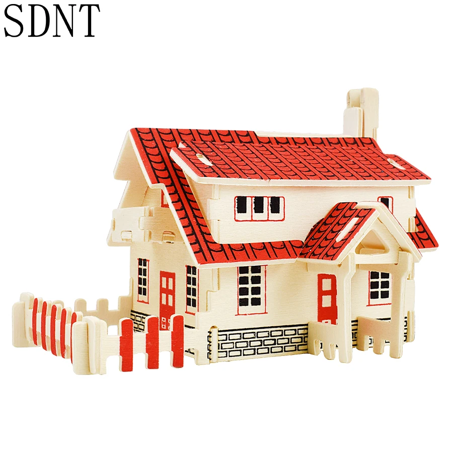 

3D пазлы, деревянные Обучающие игрушки, «сделай сам», коттедж в западном стиле, красивая модель для дома, деревянные игрушки, пазл для детей, и...