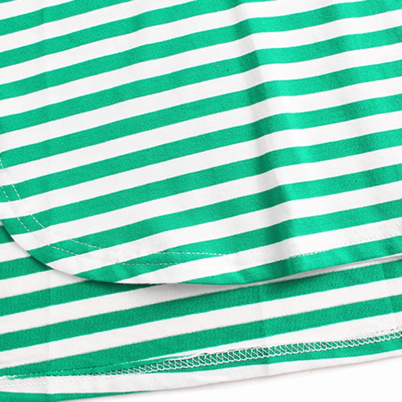 

CHICEVER Stripe Colorblock Oversize Short Sleeve T Shirts Round Collar Short Sleeve Loose Summer Clothes For Women 2021 Fashion