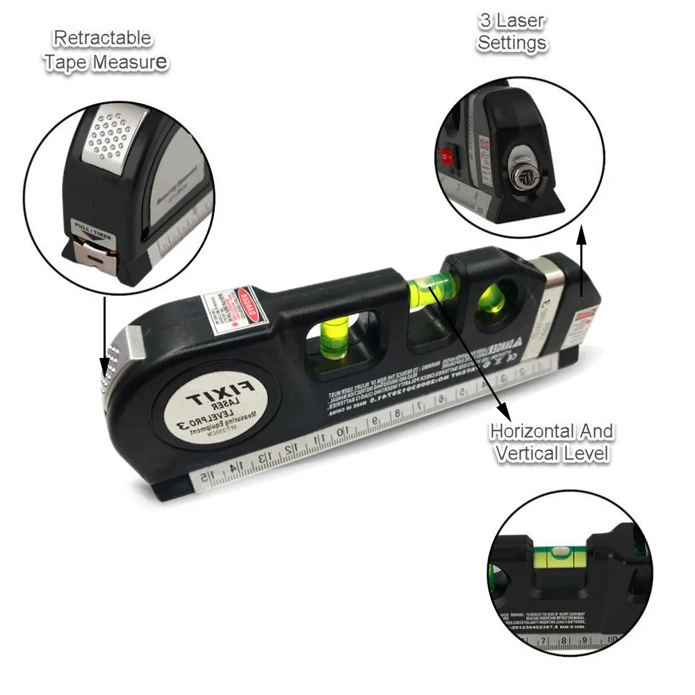 Лазерный уровень с 2 линиями многофункциональные отрегулированные метрические