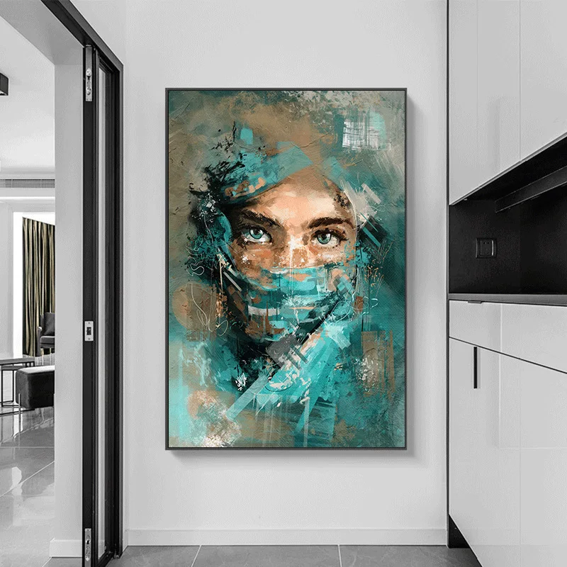 

Abstract Watercolor Graffiti Art Canvas Painting Women Poster and Prints Painting Wall Art Pictures for Living Room Decoration
