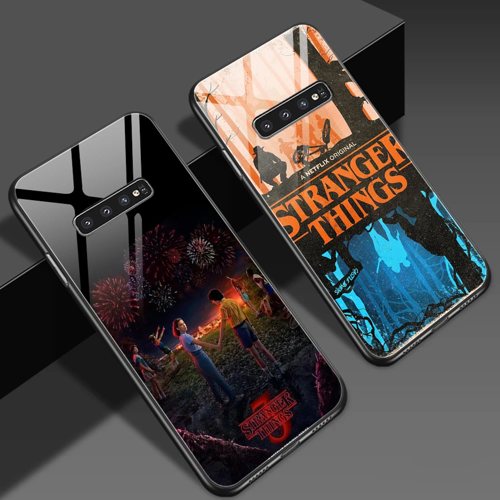 

Glass Case for Samsung Galaxy A51 A50 A71 A70 S20 S10 S9 S8 A40 S20+ S10e A30 A20 Note 10 9 8 Plus Ultra Stranger Things Cases