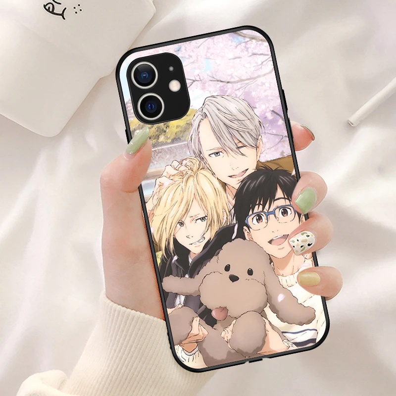 Чехол для телефона iPhone 13 12 11 Pro XS Max SE2020 X XR 7 8 6s Plus Yuri On Ice аниме ТПУ мягкие черные