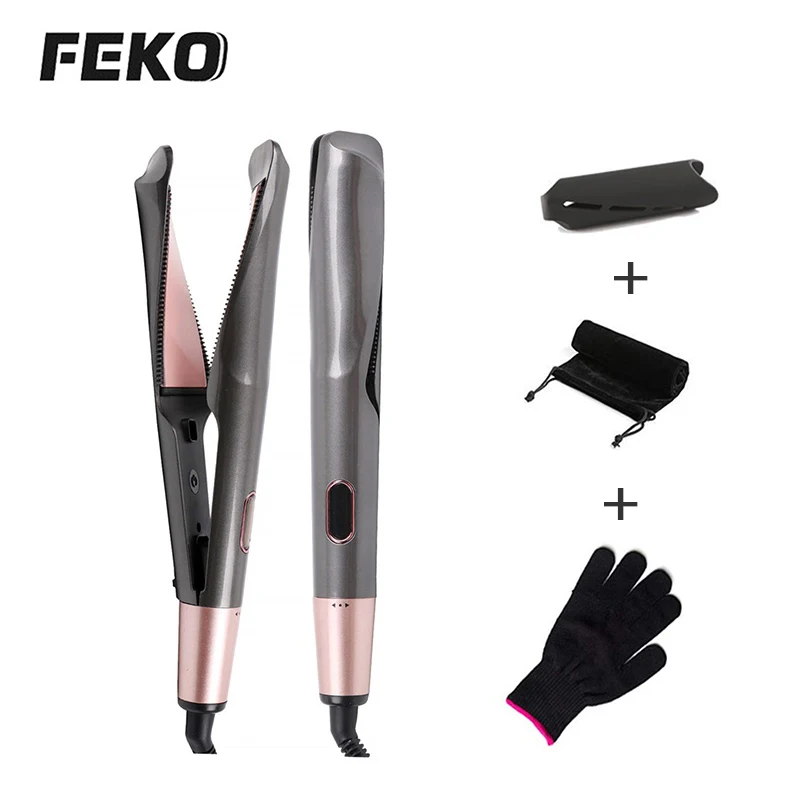 2 в 1 выпрямитель для волос и бигуди светодиодный щипцы завивки Инструменты