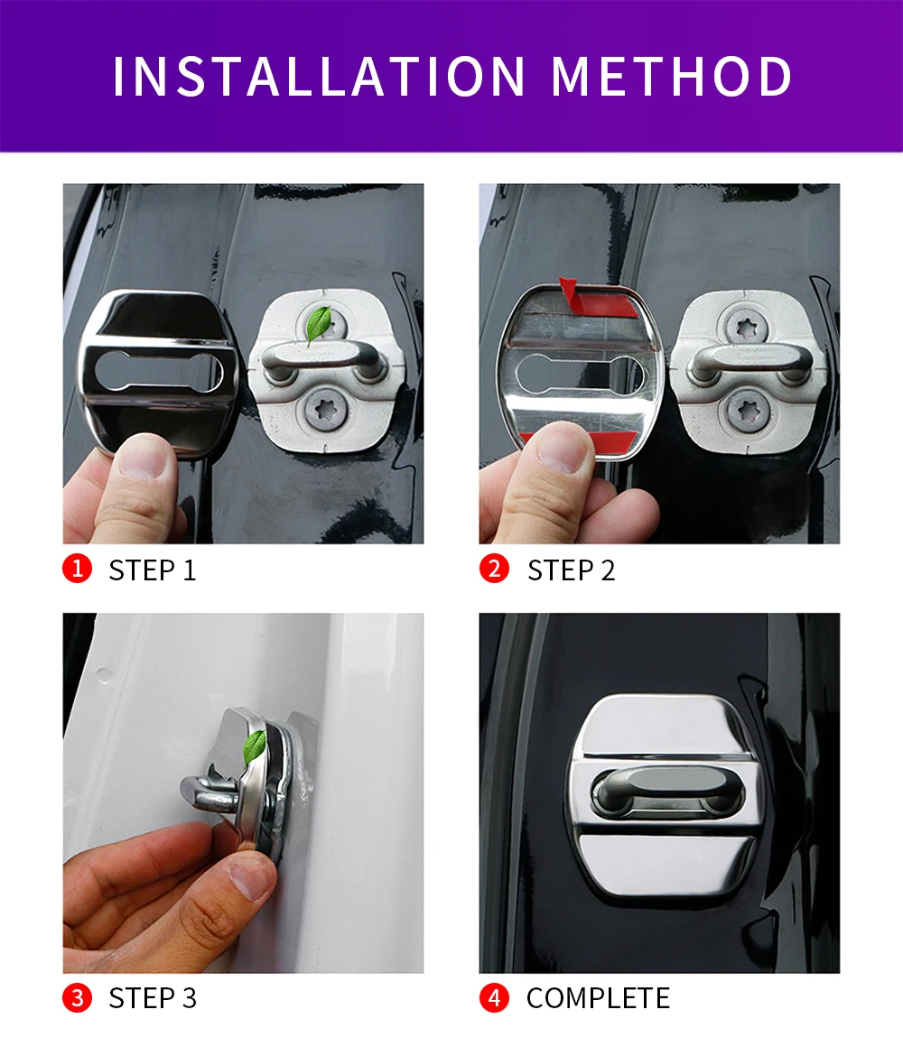 

1set 10set Car Accessory For Lancer 10 9 EX Eclipse Galant outlander Car Door Lock Case Cover Stainless Steel Auto Decoration