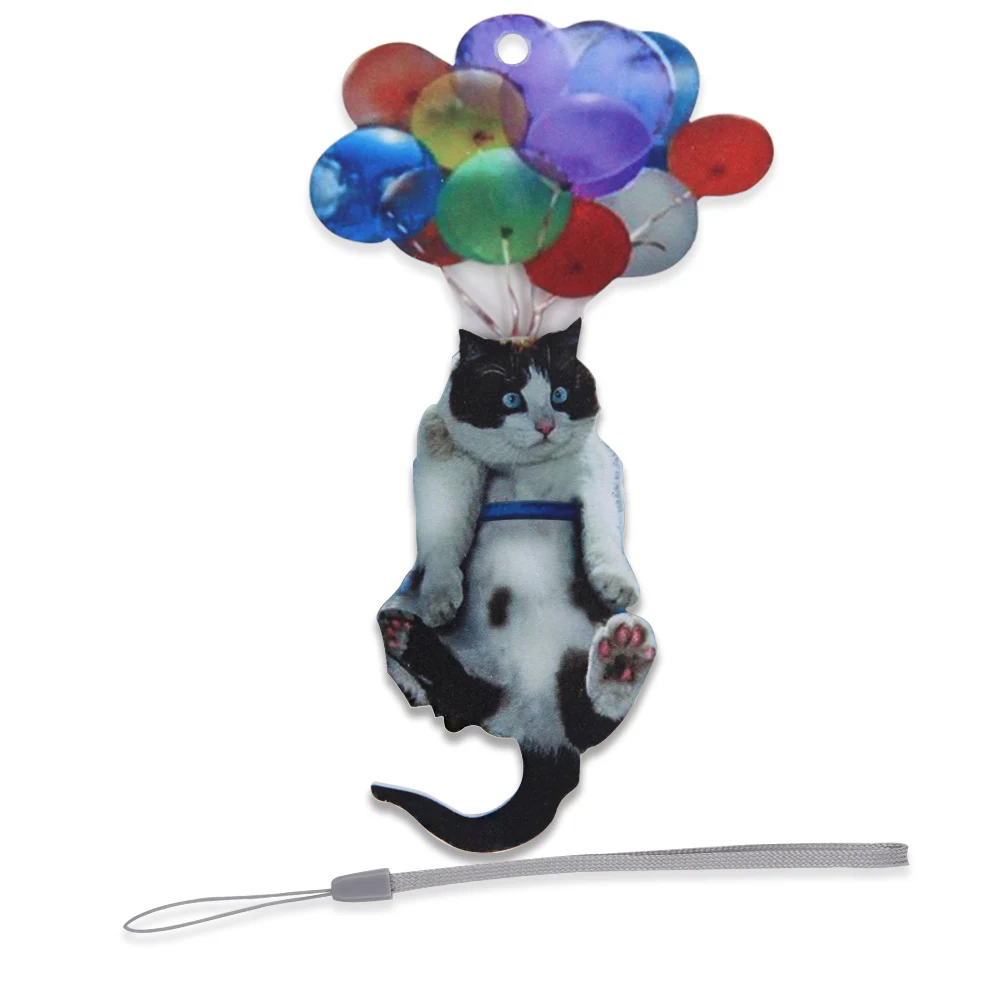 

Balloon Flying Cat Pendant Car Backpack Ornaments Creative Hanging Decor Cute Cat Home Decoration Keychain Car Decoration