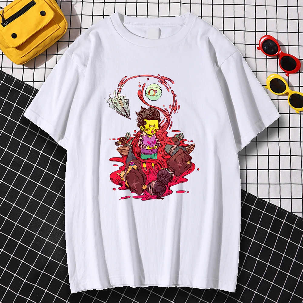 

Kohpweran Paper Airplane Bloody Oversized Crewneck Man Tee Shirts Short Sleeve Fashion T-Shirts Print Clothing Summer