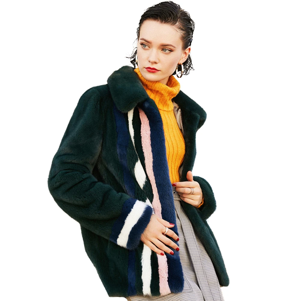 TOPFUR женская шуба из натурального меха норки зеленая куртка роскошные модные шубы