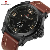 naviforce watches for men fashion casual leather strap quartz wrist watch male military sports waterproof clock reloj de hombre