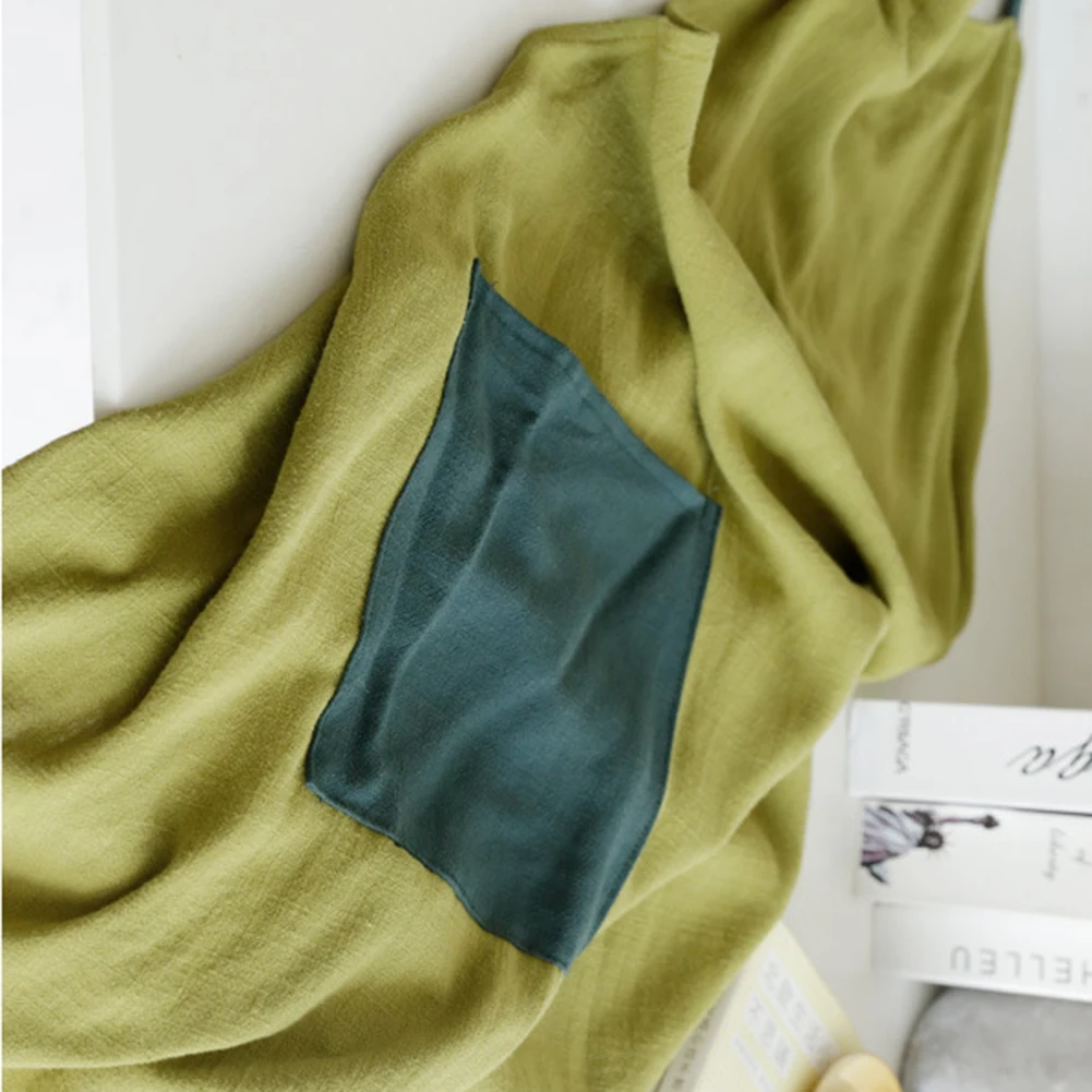 

Kitchen Fresh Soft Cotton Linen Breathable Thin Apron with Pocket for Women Men Cooking Baking Coffee Shop Cleaning Aprons