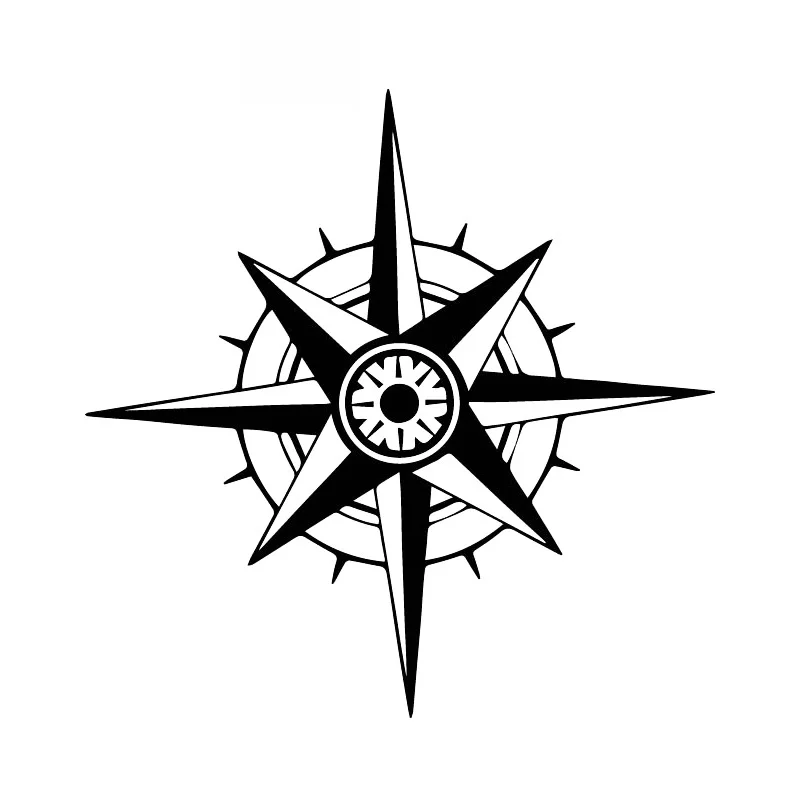 

Family Travel Adventure Compass Decals Fashion Car Window Decoration Personality Pvc Waterproof Decals Black/white, 16cm*16cm