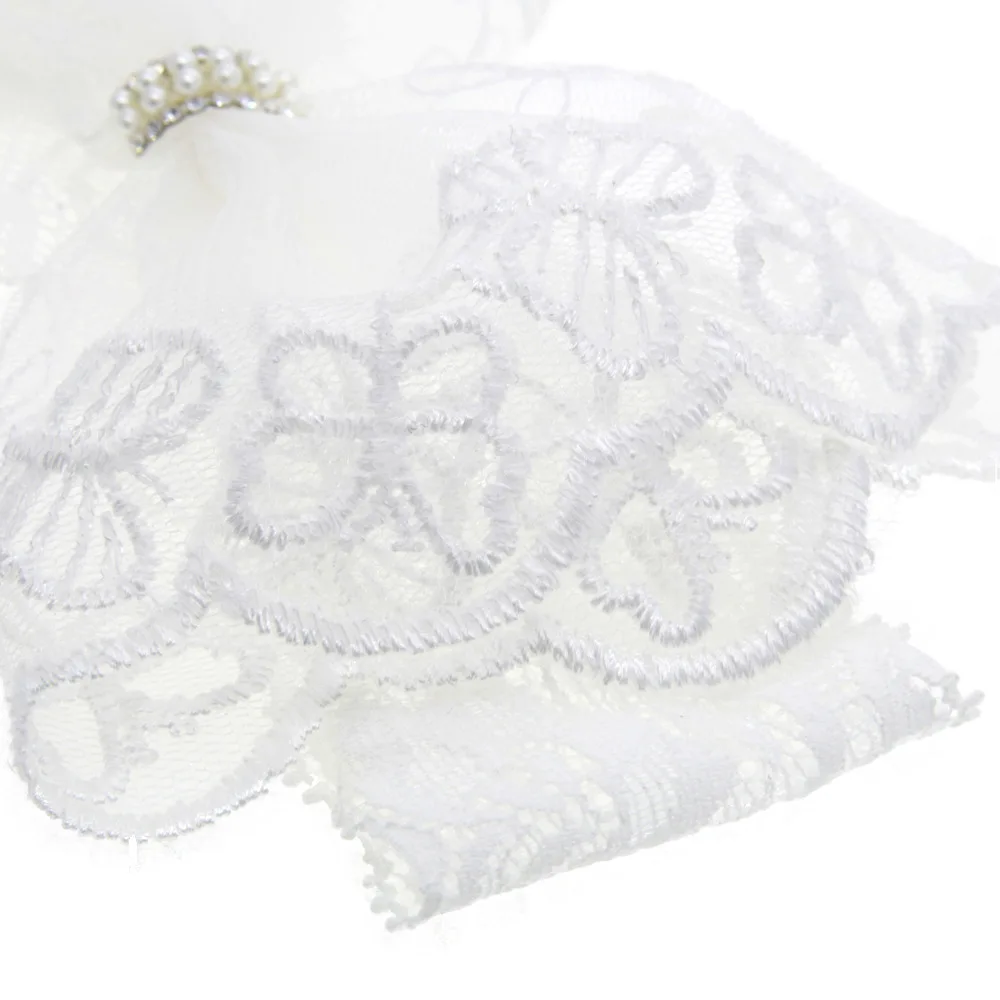 Withe Lace Crystal Bow Flower Baby Headbands for girl Elastic Baby Accessories Kids headwear Newborn hairbands photography prop