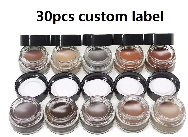 30pcs custom label Контур для лица гелевая помадка для бровей Водонепроницаемая Стойкая подводка для глаз лайнер пигментированный Косметический Инструмент Индивидуальный ярлык - Цвет: 30pcs custom label