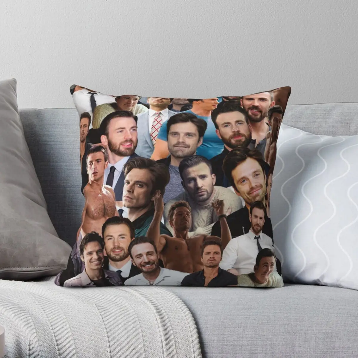 

Себастьян Стэн и Крис Эванс квадратный чехол для подушки из полиэстера и льна с бархатным узором на молнии декоративный чехол для подушки Ч...