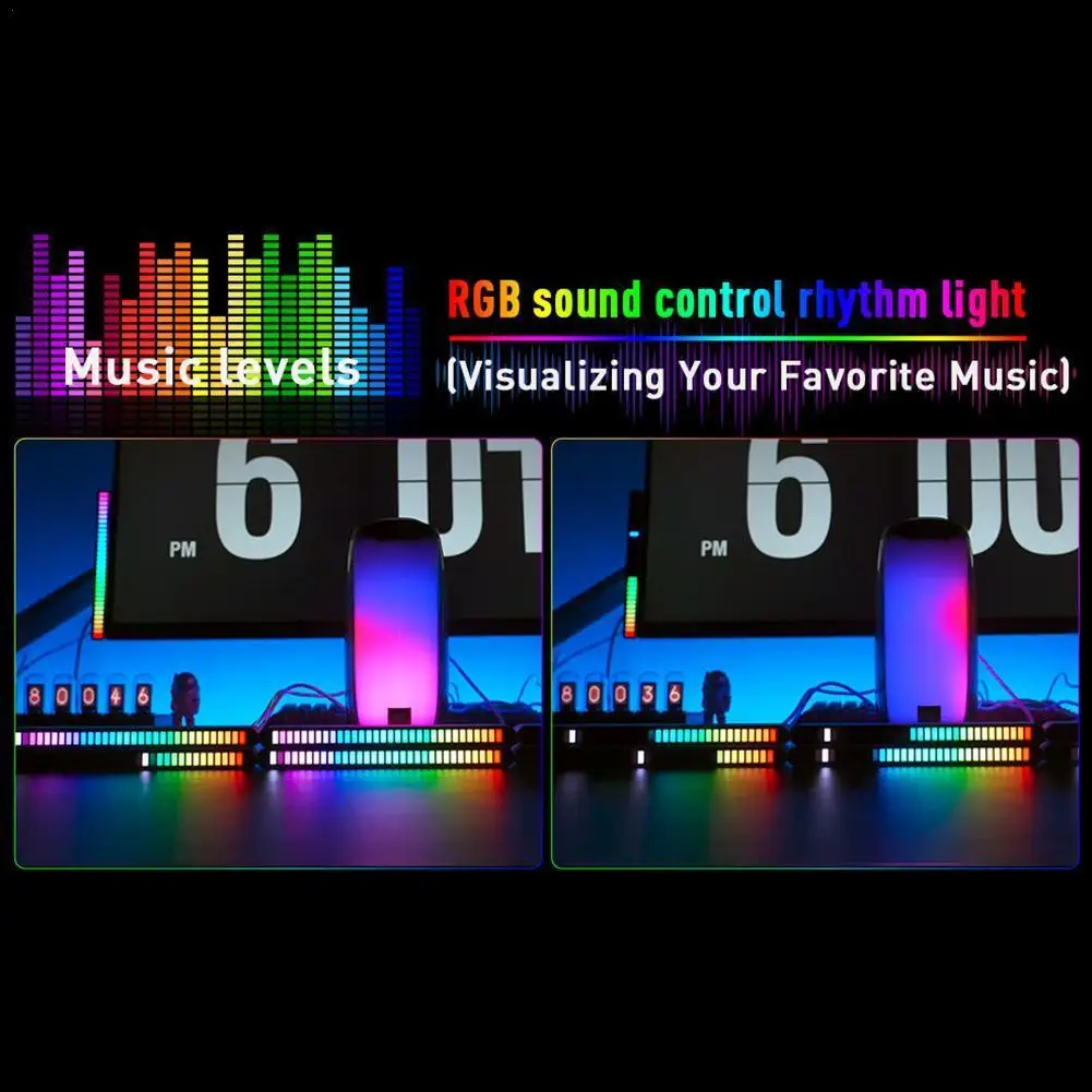 

A Voice Control Stereo Music Levels Light For Car Player USB Energy-Saving Lamp Ambient Light