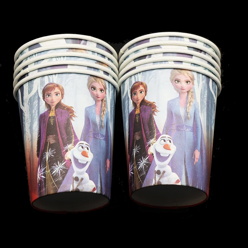 60 шт./лот Замороженные 2 одноразовые вечерние столовые приборы тарелки чашки