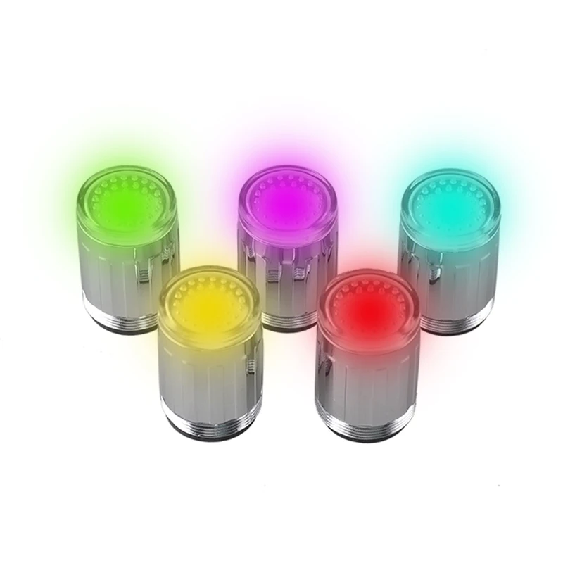 LED Light Water Faucet Tap Heads Temperature Sensor RGB Glow Shower Stream Bathroom 7 Color Changing Mini Kitchen Faucets | Обустройство