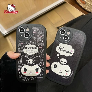 Sanrio Kuromi Round Edge Anti drop Phone Case for iPhone13 13Pro 13Promax 12 12Pro Max 11 Pro X XS MAX XR 7 8 Plus Cover