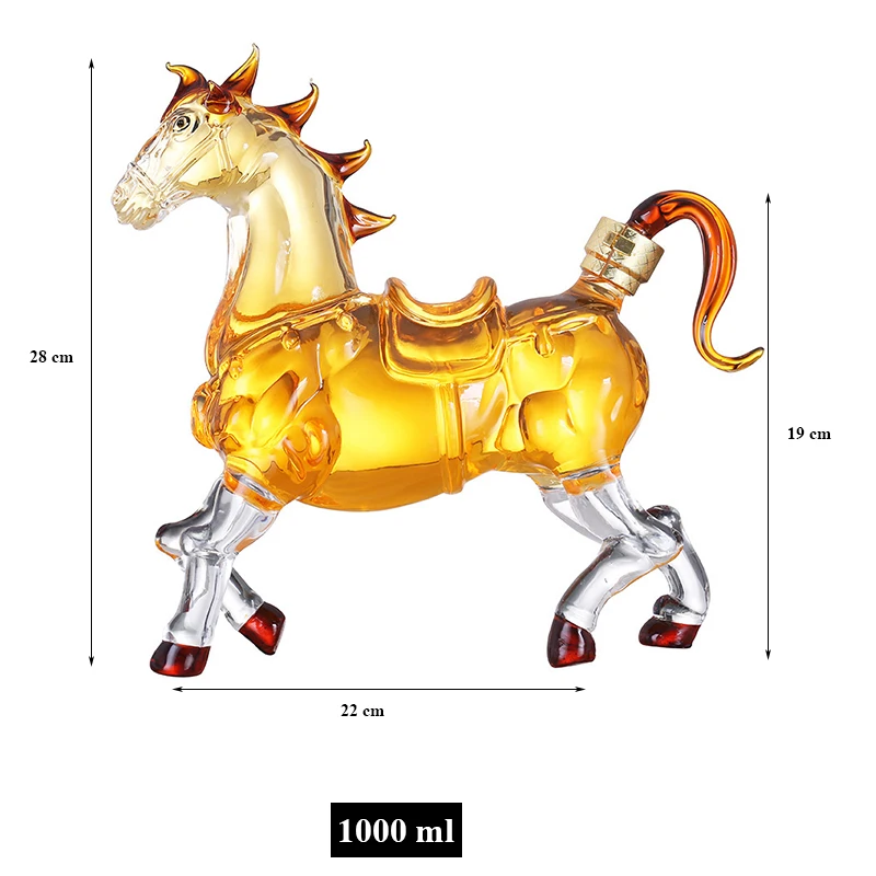 

Animal Horse shaped lead-free home whiskey decanter barware wine decanter for Liquor Scotch Bourbon 1201-05