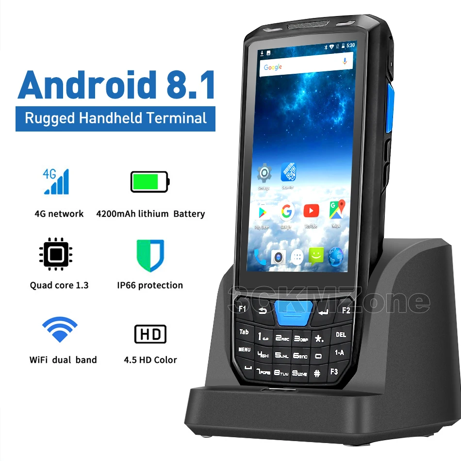 Android 8,1 промышленный прочный КПК ручной pos-терминал лазерный сканер штрих-кода поддержка беспроводной Wi-Fi 4G BT для склада Express