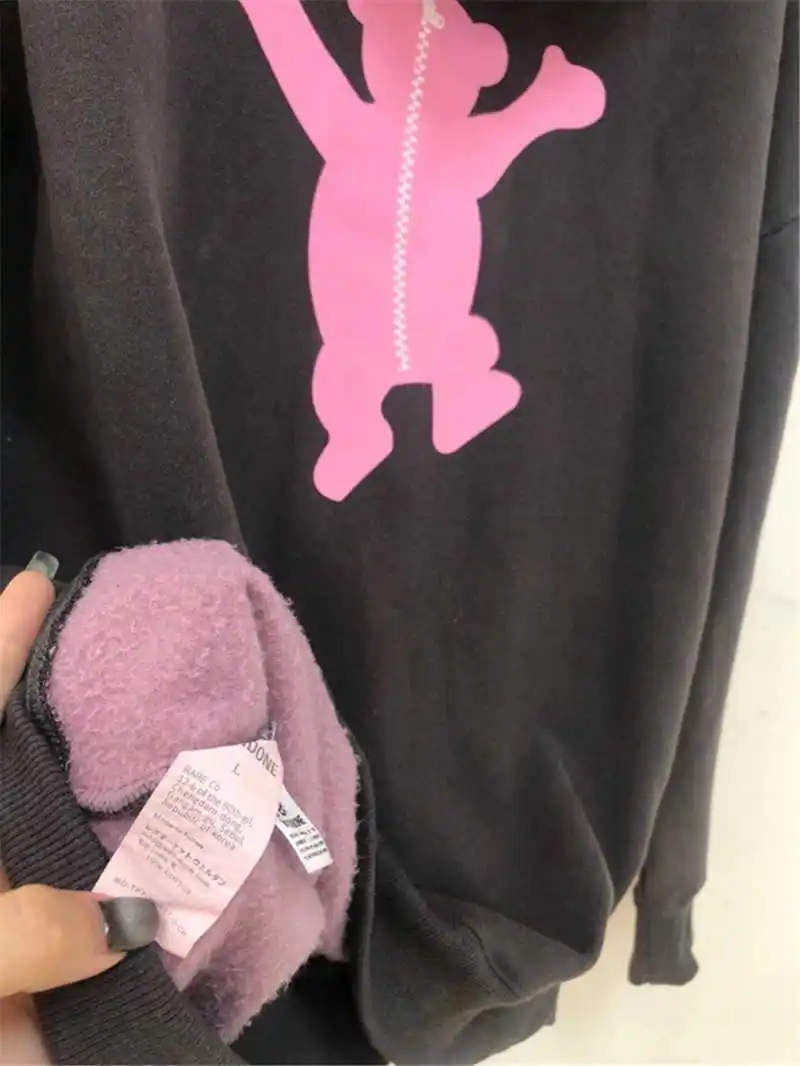 

2021fw Bear print We11done Hoodies Men Women Streetwear Welldone Hoodie Hooded Clothes Fashion