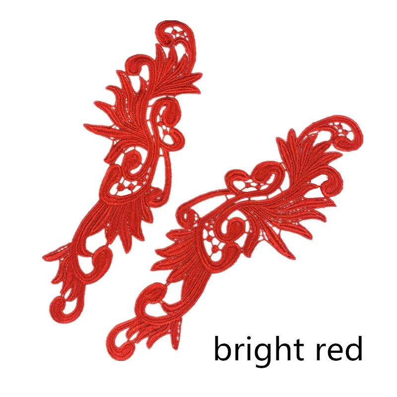 bright red Zsbszc 5 пар Флуоресцентный цвет цветок кружево аппликация патч Танго костюмы для латинских танцев балетные костюмы платье Декор шитье ремесла DA004 - Цвет: bright red
