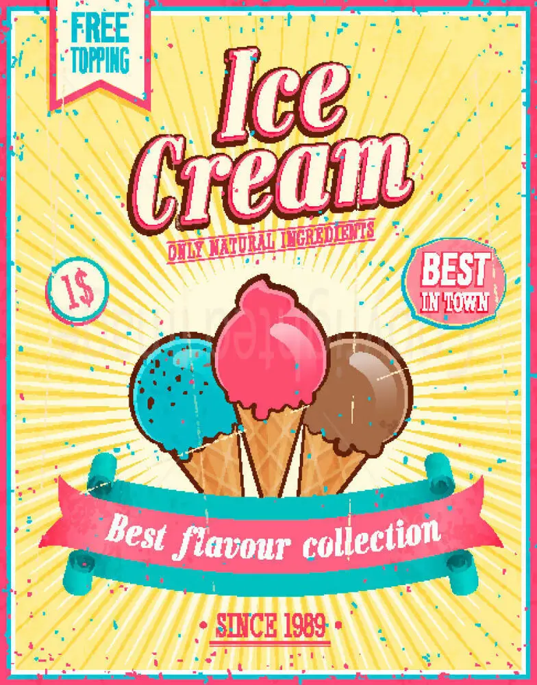 

Металлический оловянный знак без мороженого, постер, настенный налет