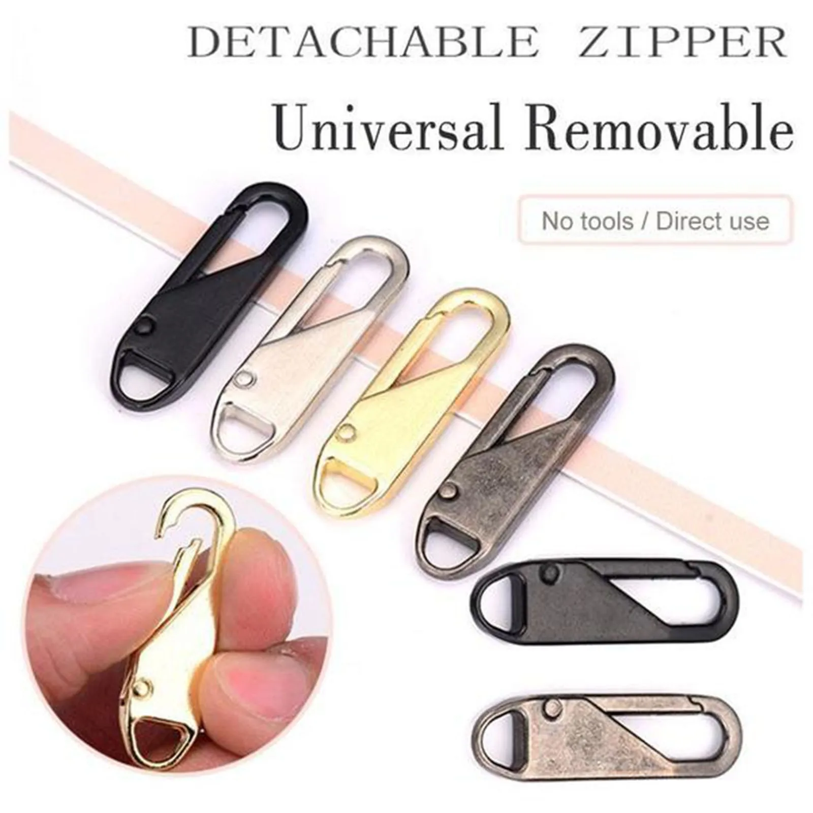8PCS Universal Detachable Zipper Puller Metal Rubber For Bags And Clothes Sliders Diy Sewing Craft Kits | Дом и сад