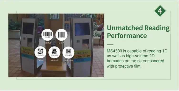 Проводной USB RS232 2D считыватель паспорта сканер штрих-кода MS430