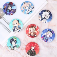genshin impact hot game anime metal badge paimon barbara venti jean diluc venti qiqi mona buttons brooch pin collection toy