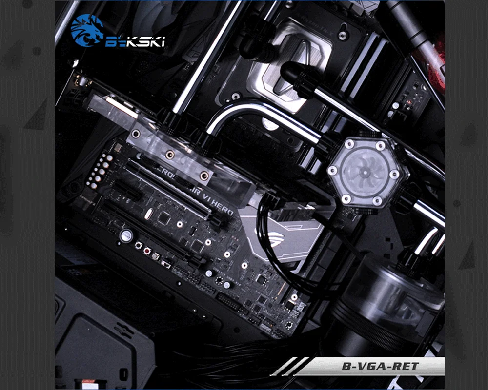 Bykski B-VGA-RET, изменение направления l-типа GPU Блок маленький мост, акриловый мост, для Bykski's GPU водного блока ремонт