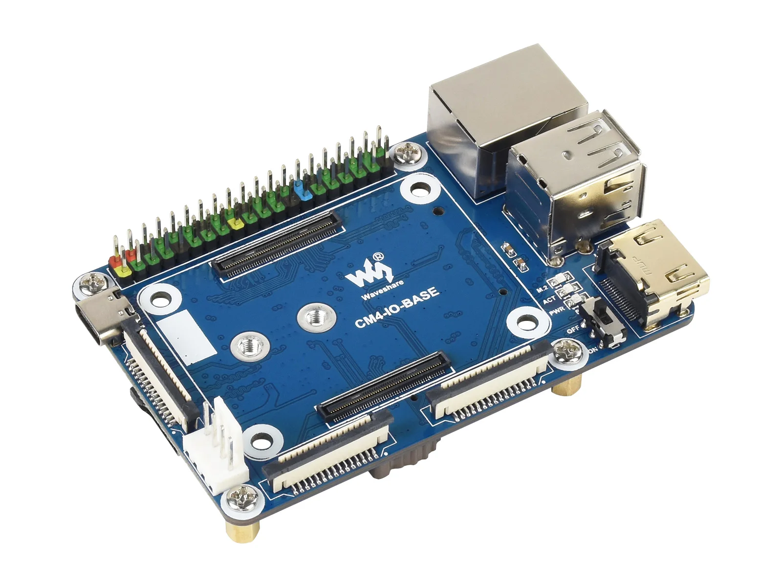 

Mini Base Board(B) for Raspberry Pi Compute Module CM4,Onboard Connector:CSI/DSI/RTC/FAN/USB/RJ45 Gigabit Ethernet/M.2 Slot,etc.