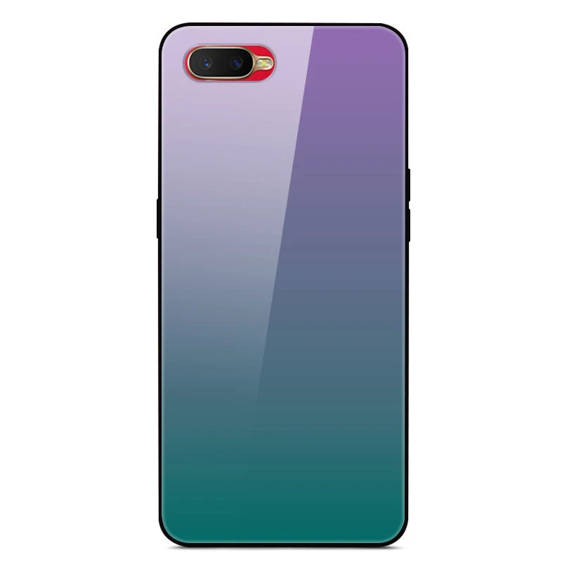 Тёмно-синий Для OPPO RX17 Neo чехол из закаленного стекла силиконовый бампер жесткая стеклянная задняя крышка для OPPO RX 17 Neo чехол Funda RX17 Neo RX17Neo - Цвет: Тёмно-синий