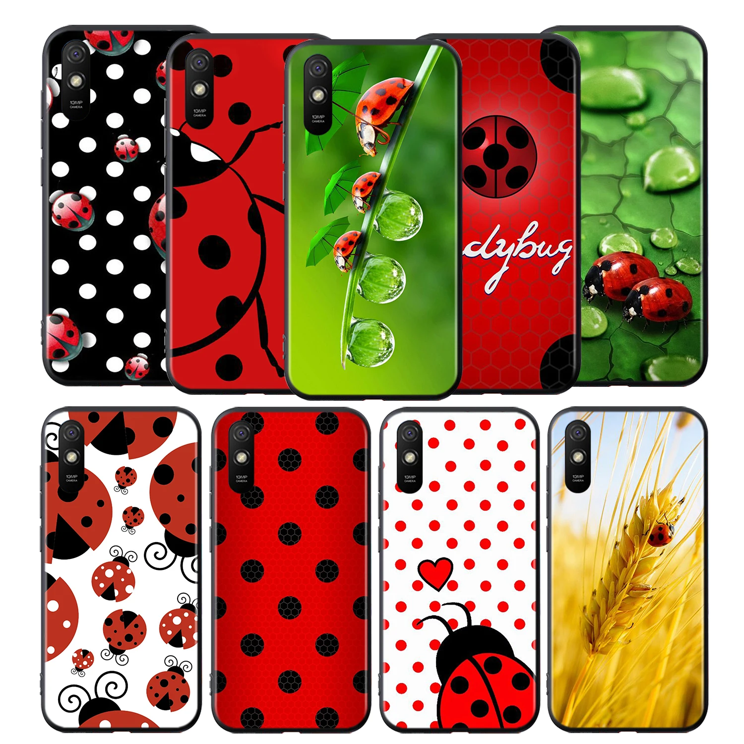 

Seven-Star Ladybug Silicone Cover For Xiaomi Redmi 9 9T 9C 8 7 6 Pro 9AT 9A 8A 7A 6A S2 5 5A 4X Plus Phone Case